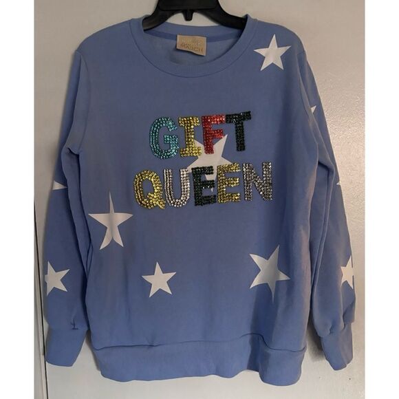 Judith March GIFT QUEEN Oversized Sweatshirt Size S - Picture 1 of 7